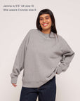 Connie Authentic Oversized Organic Cotton Grey Marl Sweatshirt