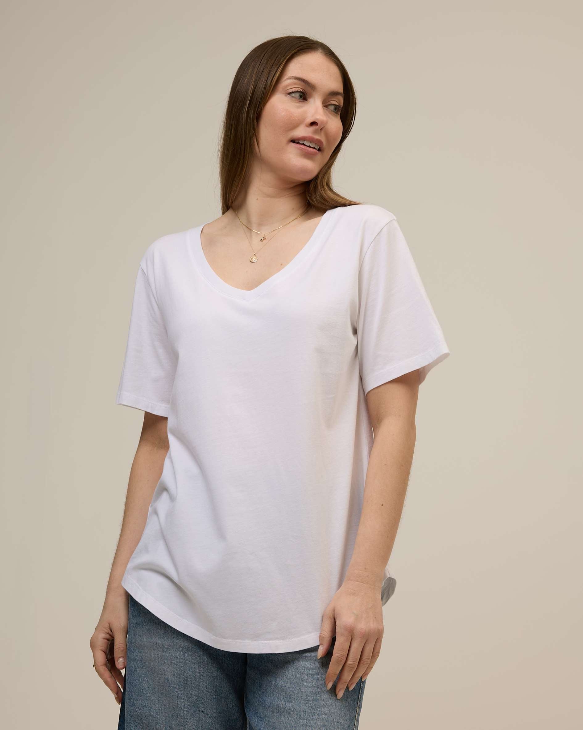 white v neck t shirt