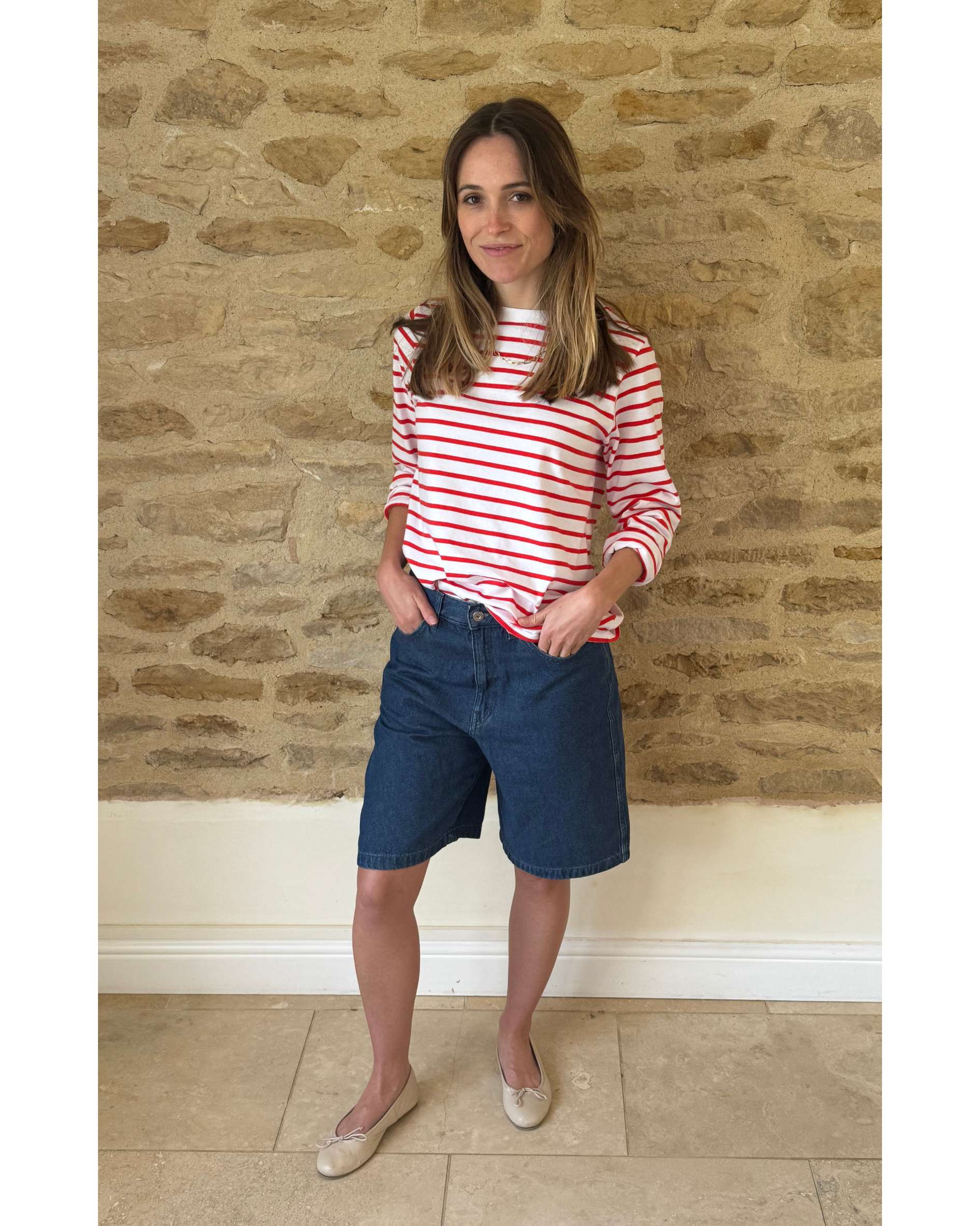 organic cotton red stripe
