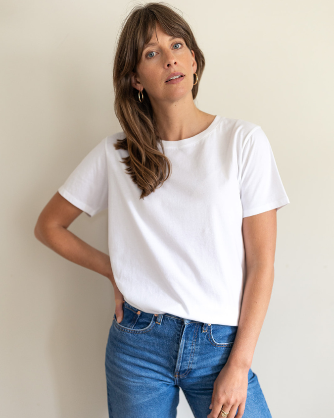 Mabel Women's Organic Cotton Crew Neck White Short Sleeve T-Shirt | Ivy ...