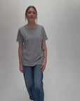 Mabel Low Crew Organic Cotton Grey Marl T-Shirt product video