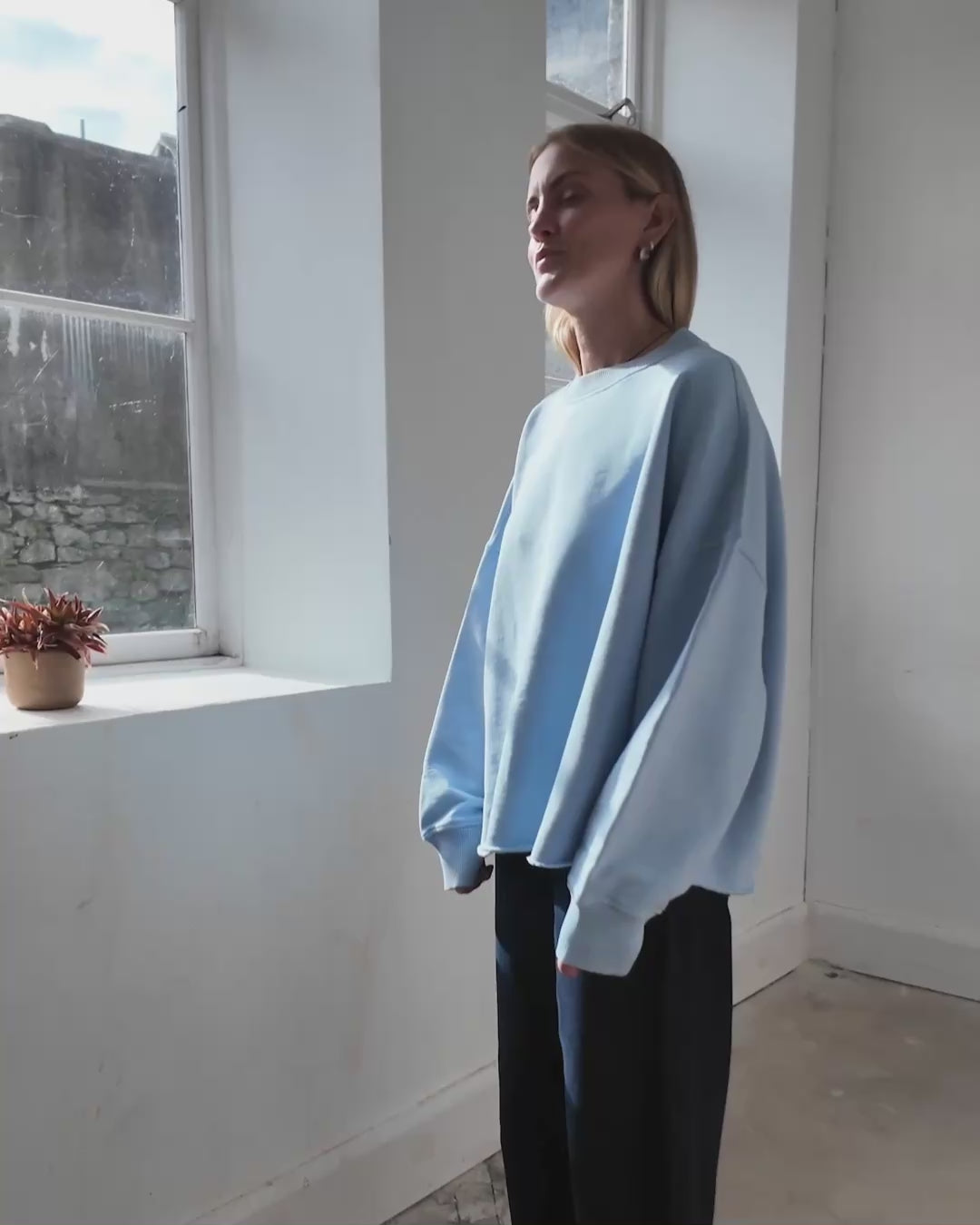 ice pale blue boyfriend fit sweatshirt