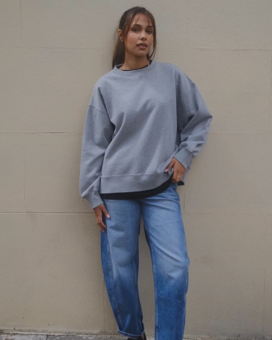 Connie Grey Marl Authentic Sweatshirt video