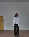 long sleeve white top