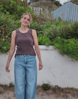 Marley Rib Organic Cotton Mocha Vest - beach video