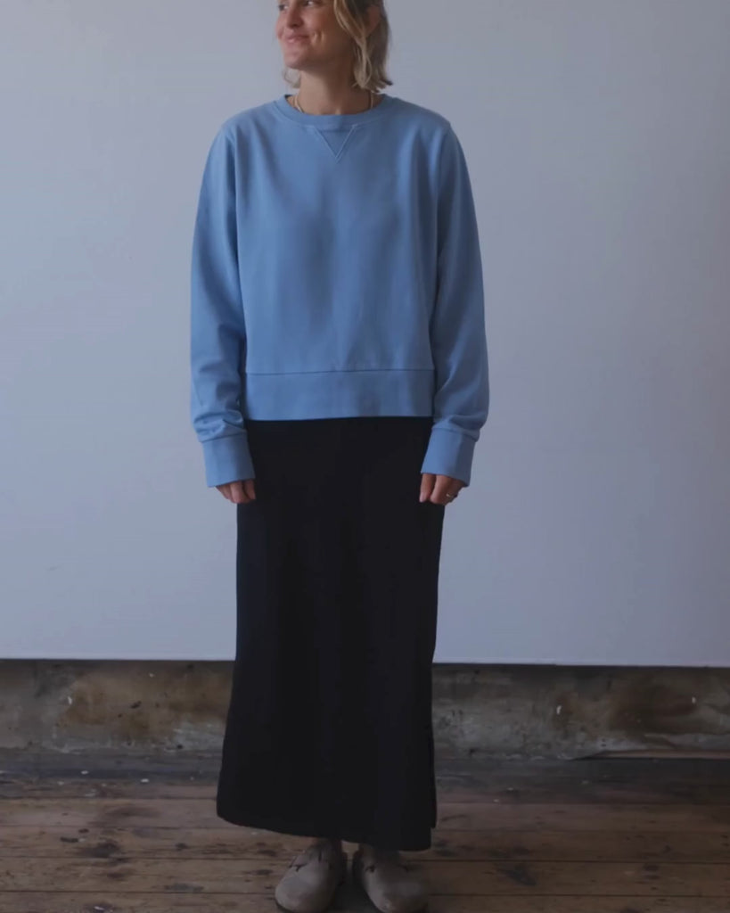 Claire Black organic cotton jersey skirt from Ivy