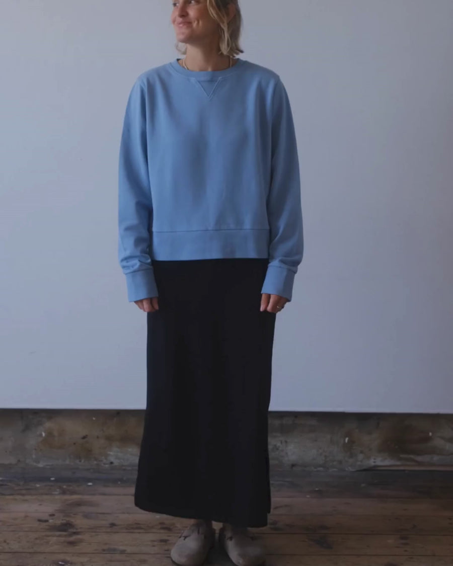 Claire Black organic cotton jersey skirt from Ivy