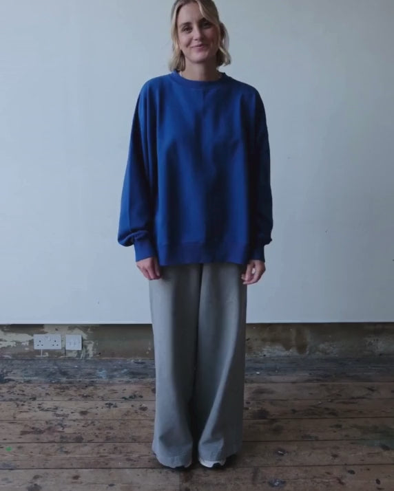 Shop wide leg grey marl joggers in organic cotton