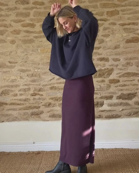 Claire Plum Organic Cotton skirt with side splits