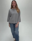 Erin 3 quarter Organic Cotton Grey Marl T-Shirt product video