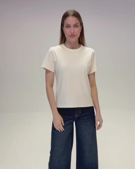 Ivy Crew Organic Cotton Ecru T-Shirt product video