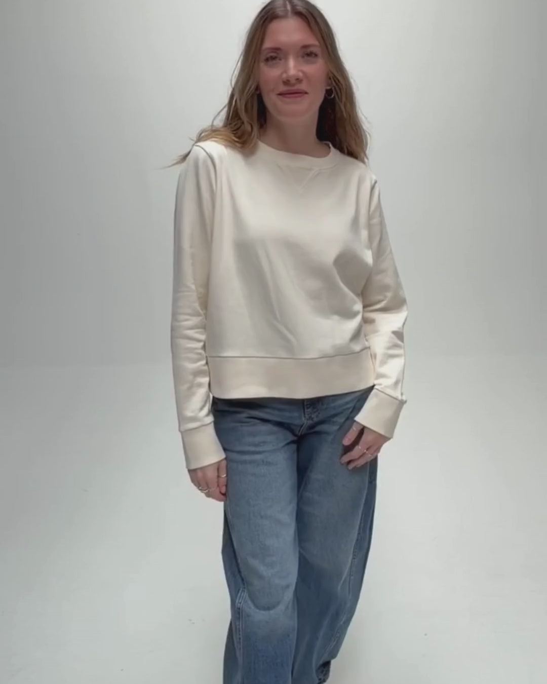 Verity Organic Cotton Ecru Sweatshirt product video