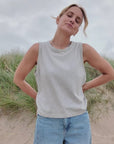 Willow Midweight Organic Cotton Grey Marl Vest - beach video