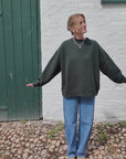 forest green organic cotton sweatshirt for women