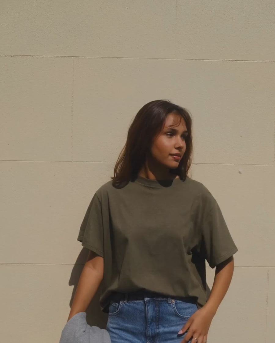 Hannah Dark Olive cropped t-shirt