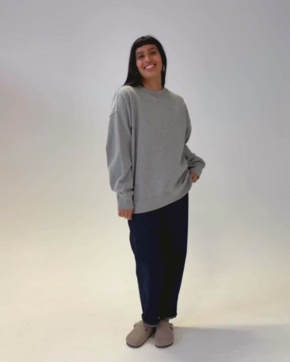 Connie Authentic Organic Cotton Grey Marl Sweatshirt product video