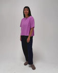 Hannah Midweight Organic Cotton Violet T-Shirt product video