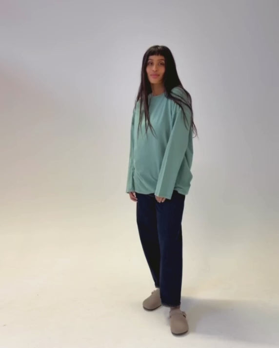 Maya Organic Cotton Ocean Green T-Shirt product video