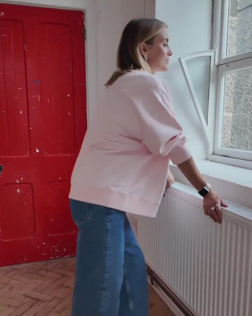 pale pink ladies sweatshirt