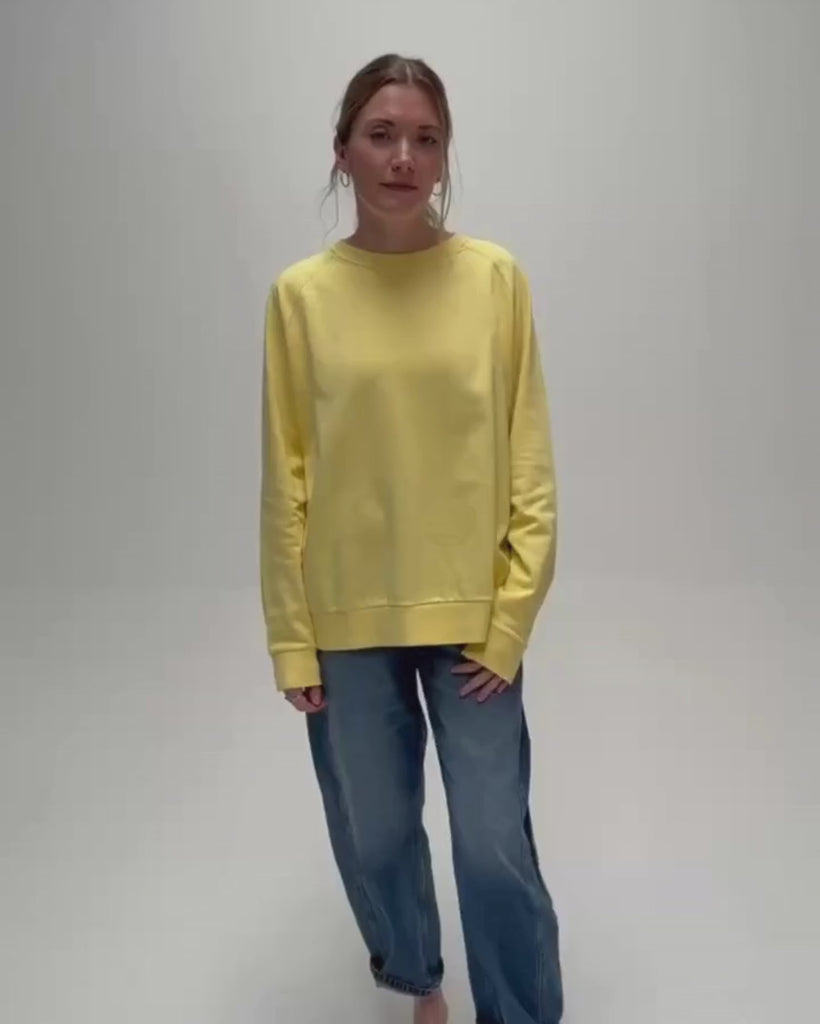 Nancy Oversized Organic Cotton Lemon Sweatshirt product video