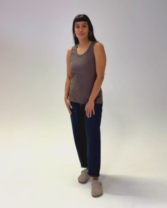 Marley Rib Organic Cotton Mocha Vest product video