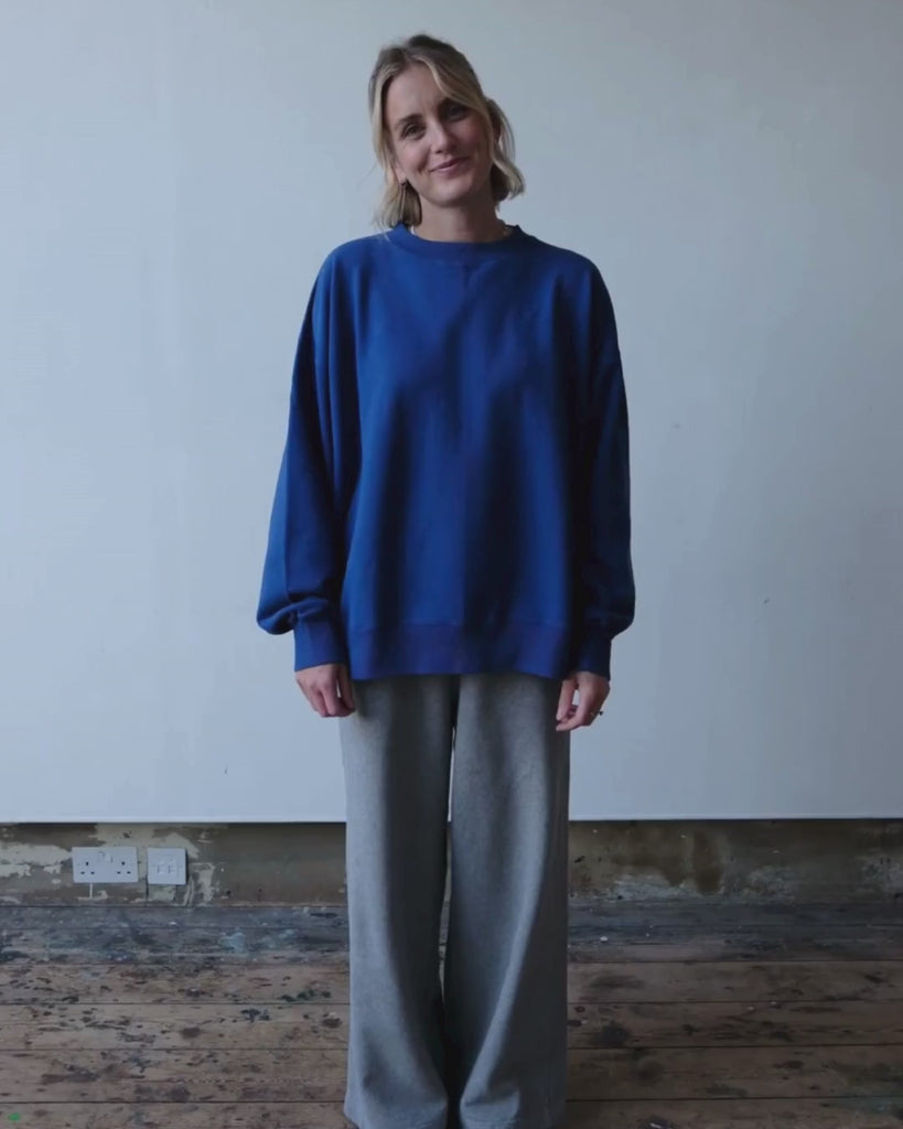 Connie Authentic Organic Cotton Cobalt Sweatshirt video