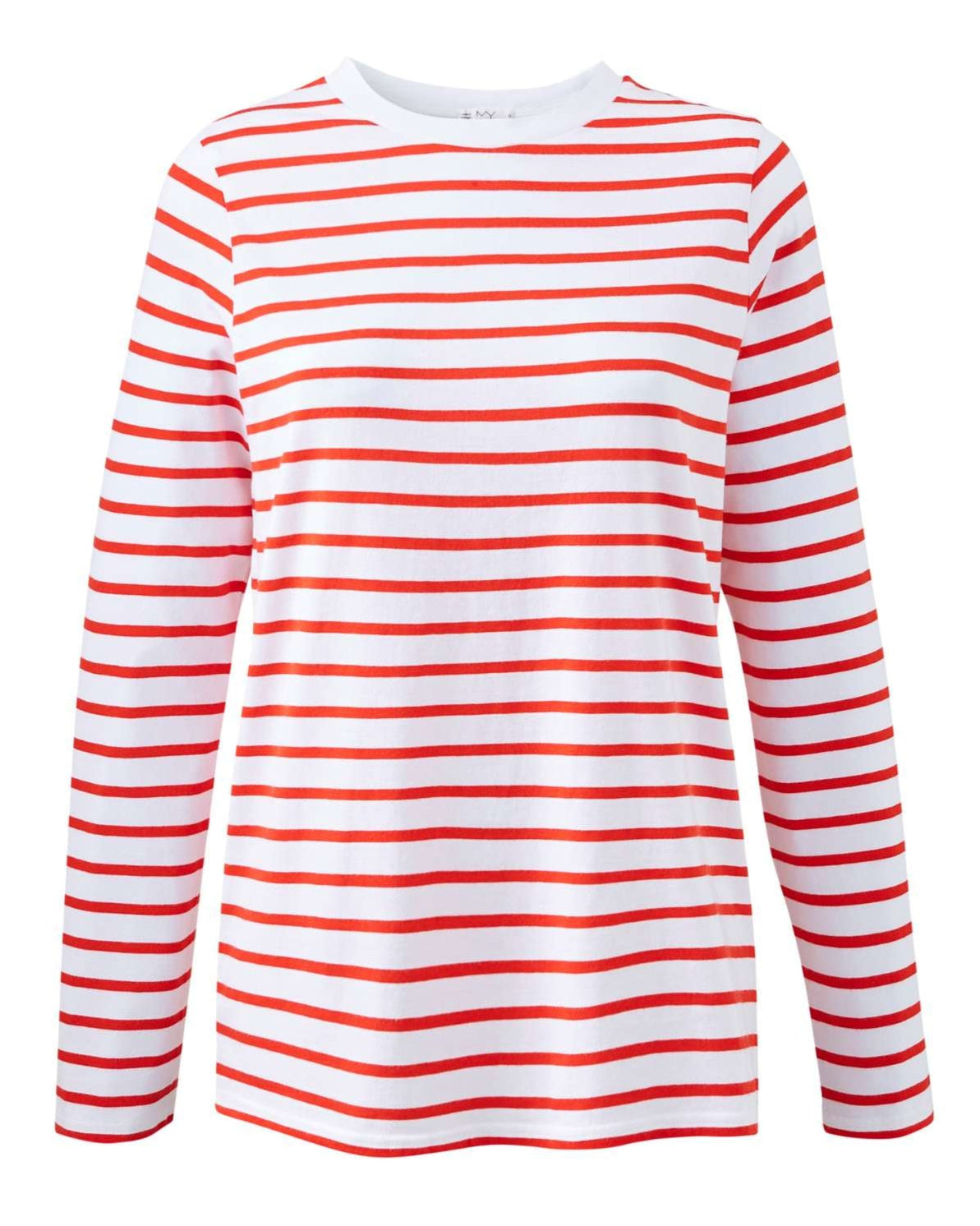 womens organic cotton long sleeve red breton