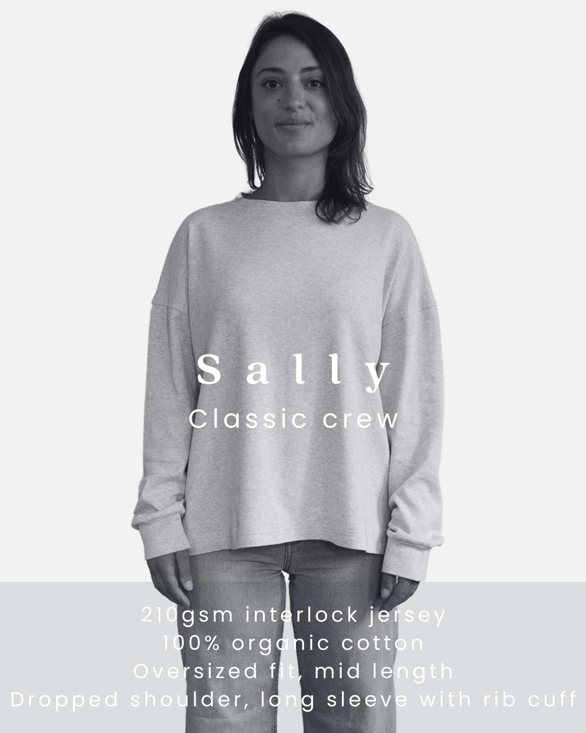 sally midweight sweatshirt in organic cotton