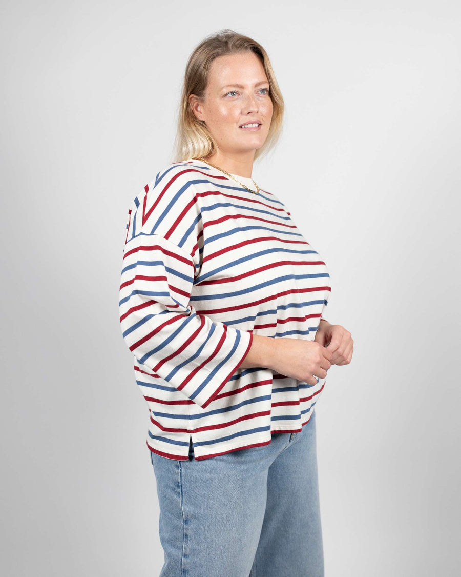 Erin Midweight 3/4 Organic Cotton Cherry Breton T-Shirt