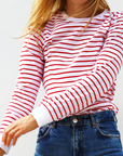 women's breton stripe top