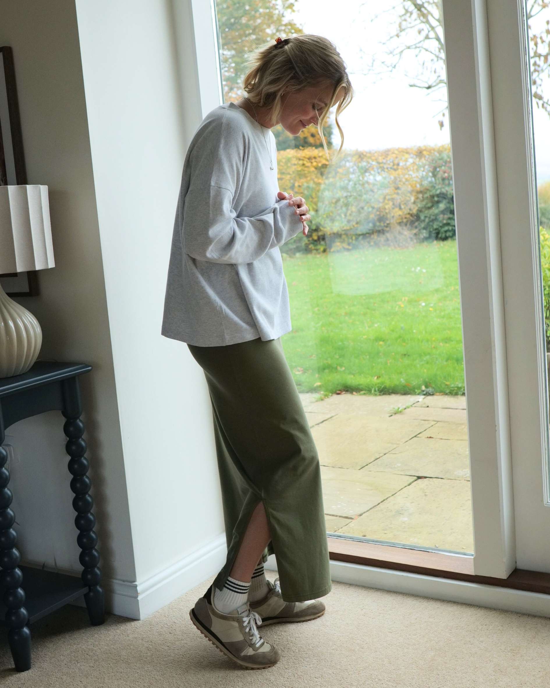 Claire Organic Cotton Dark Olive Skirt