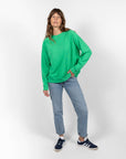 green sweatshirt in organic cotton