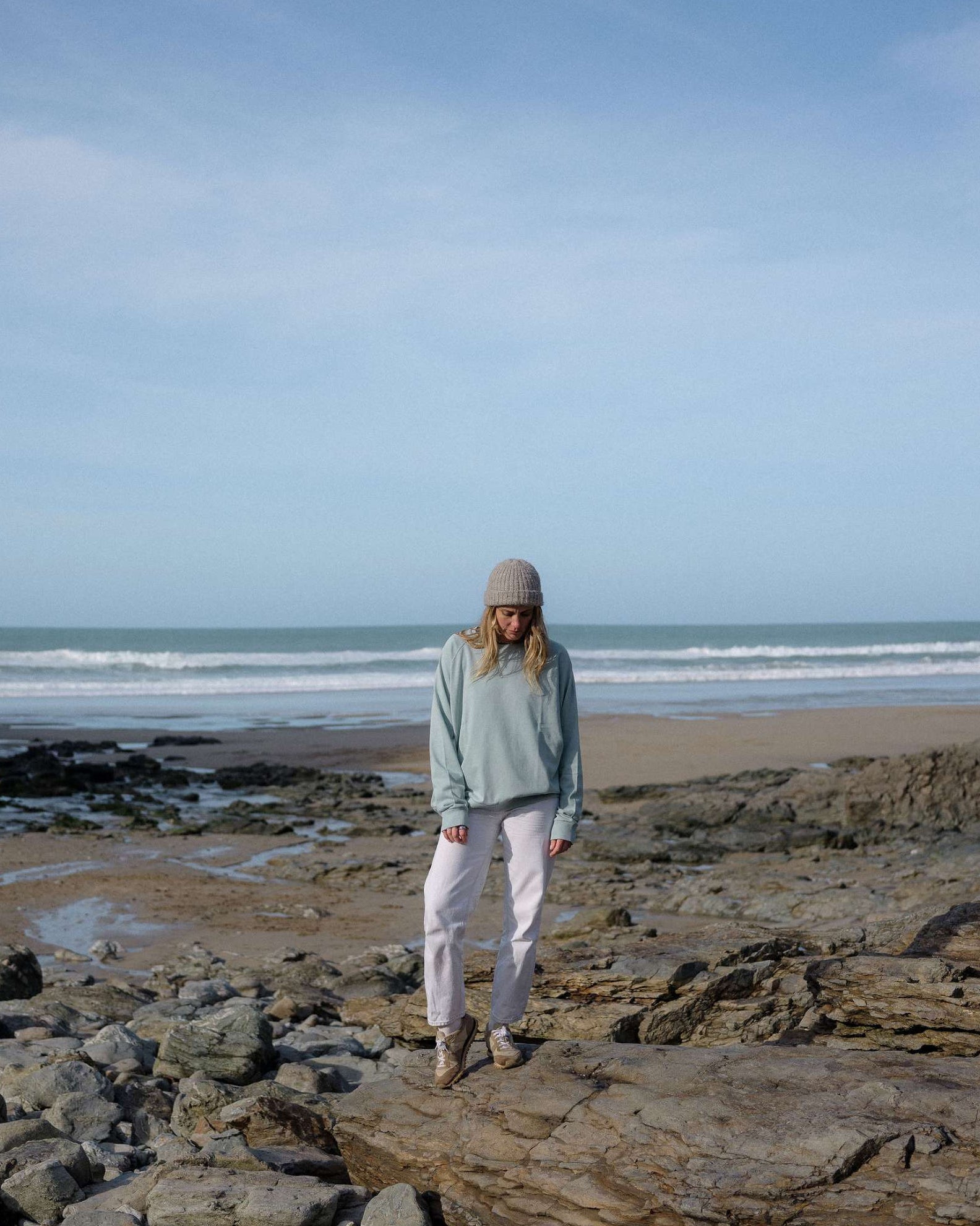 Nancy Oversized Organic Cotton Seafoam Sweatshirt