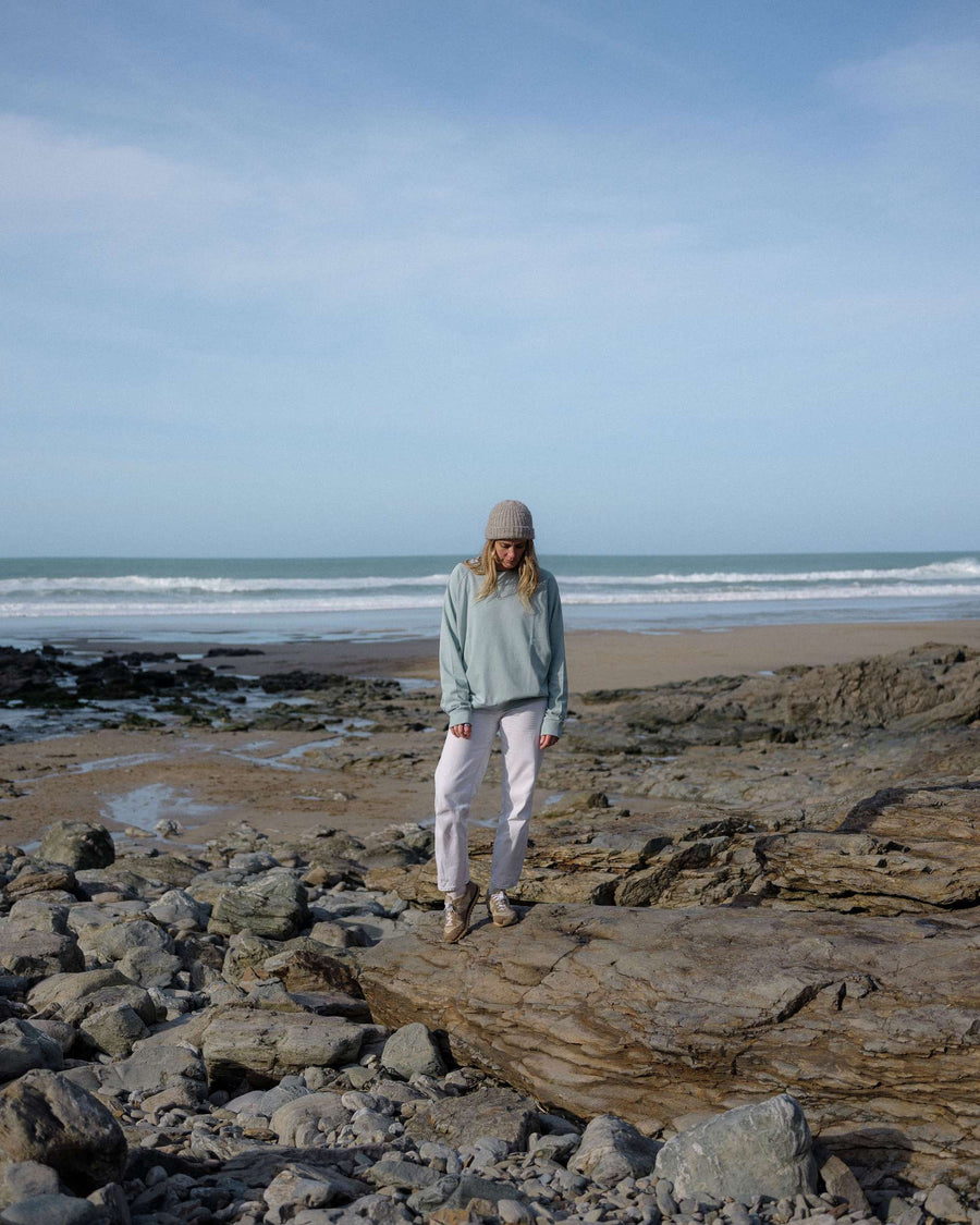 Nancy Oversized Organic Cotton Seafoam Sweatshirt