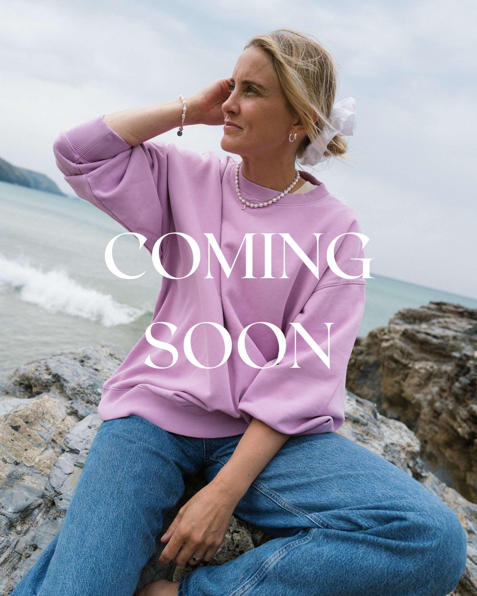 Connie Authentic Oversized Organic Cotton Violet Sweatshirt