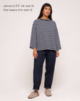Erin 3/4 Organic Cotton White Breton T-Shirt