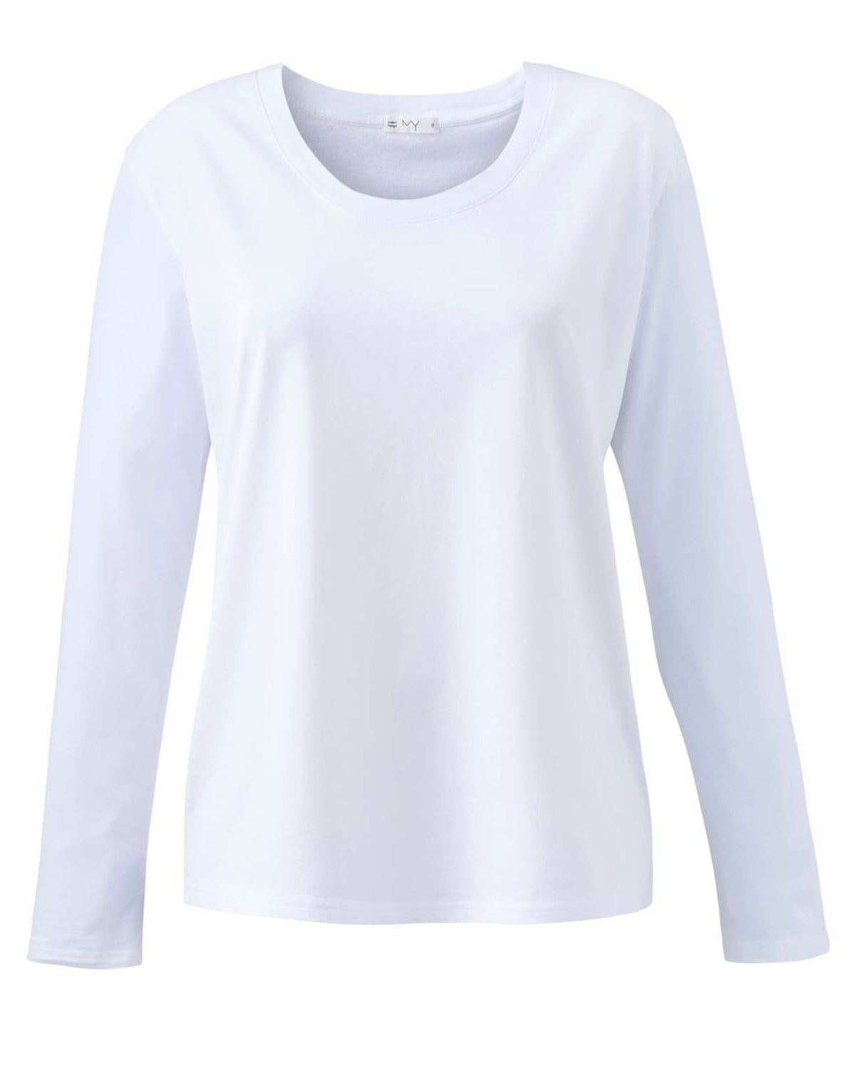 white long sleeved tee in organic cotton