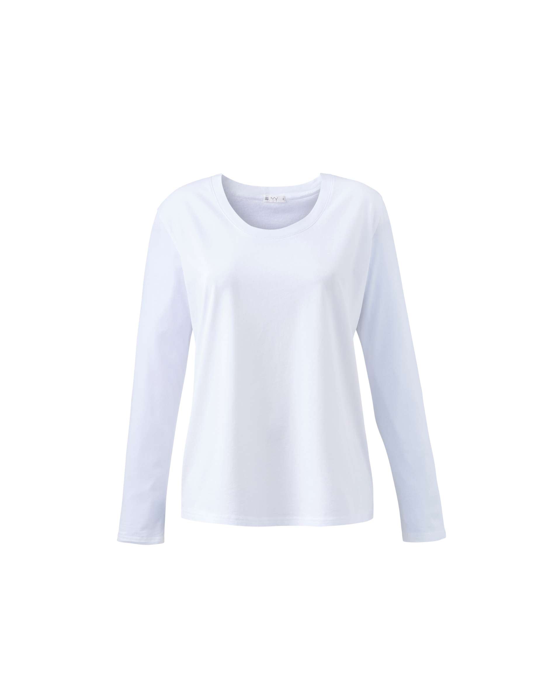 white long sleeved tee in organic cotton