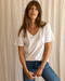 organic cotton white v neck tee