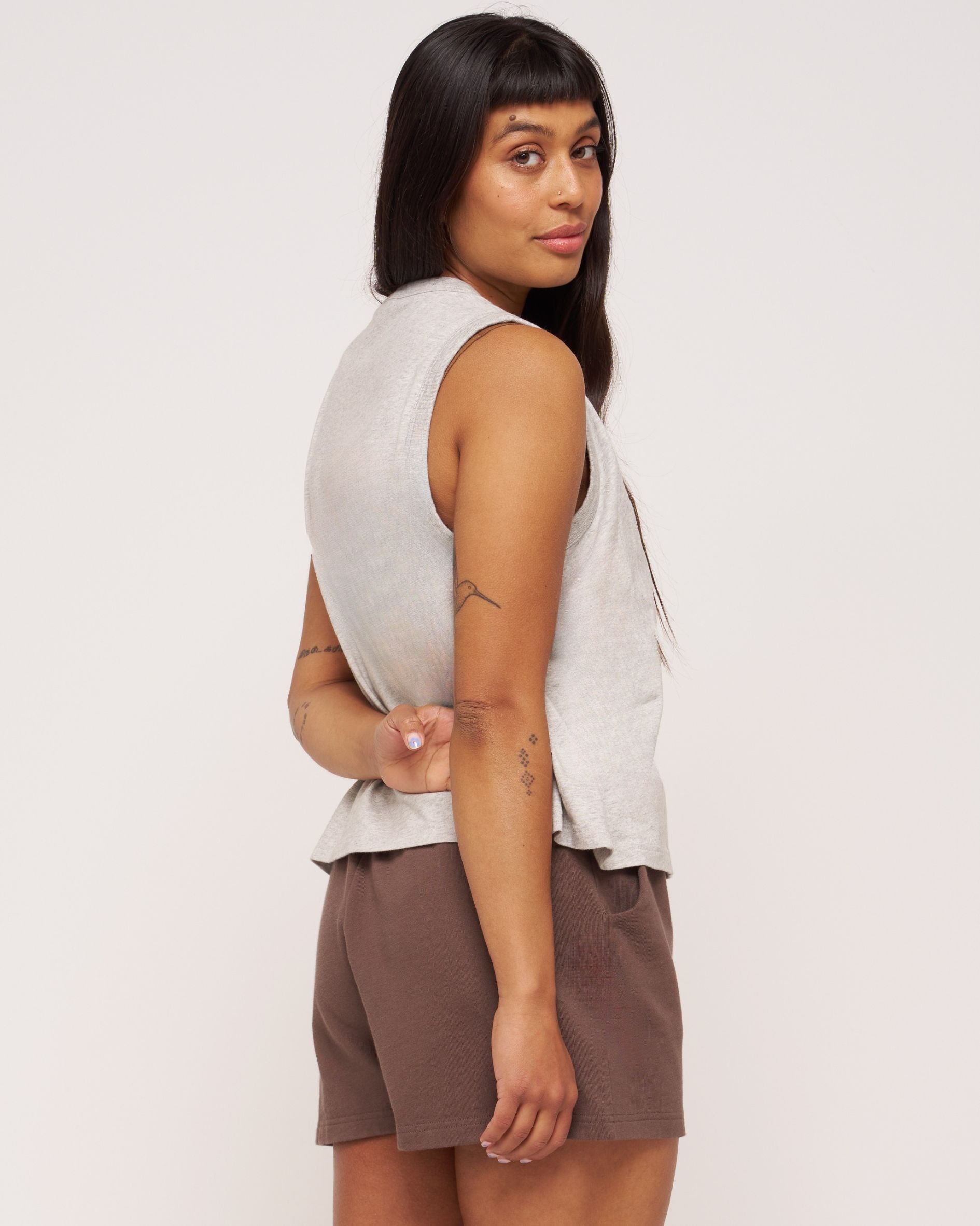 willow organic cotton grey scoop neck vest