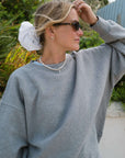 women's cotton boyfriend grey sweatshirt