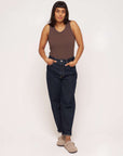 women's organic cotton chocolate rib vest