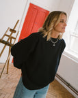 womens_casual_oversized_navy_sweatshirt