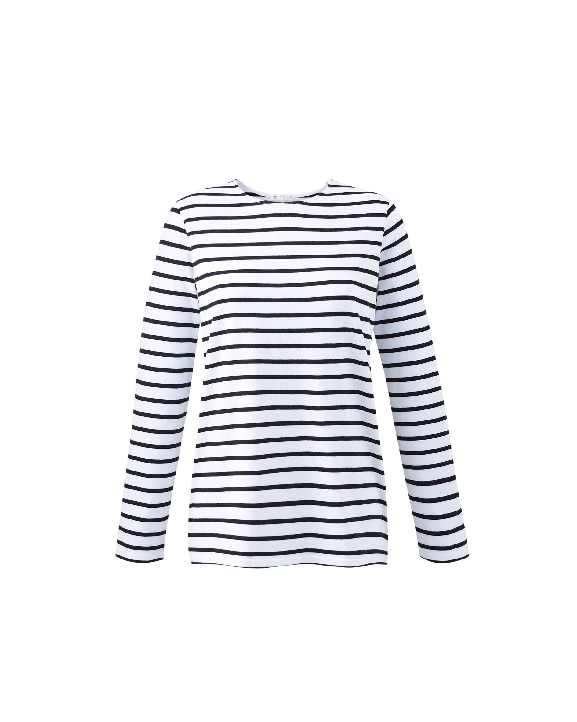 black and white breton long sleeved tee