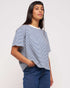 womens organic cotton airforce stripe t-shirt