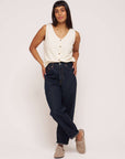 womens organic cotton jersey light beige v neck vest