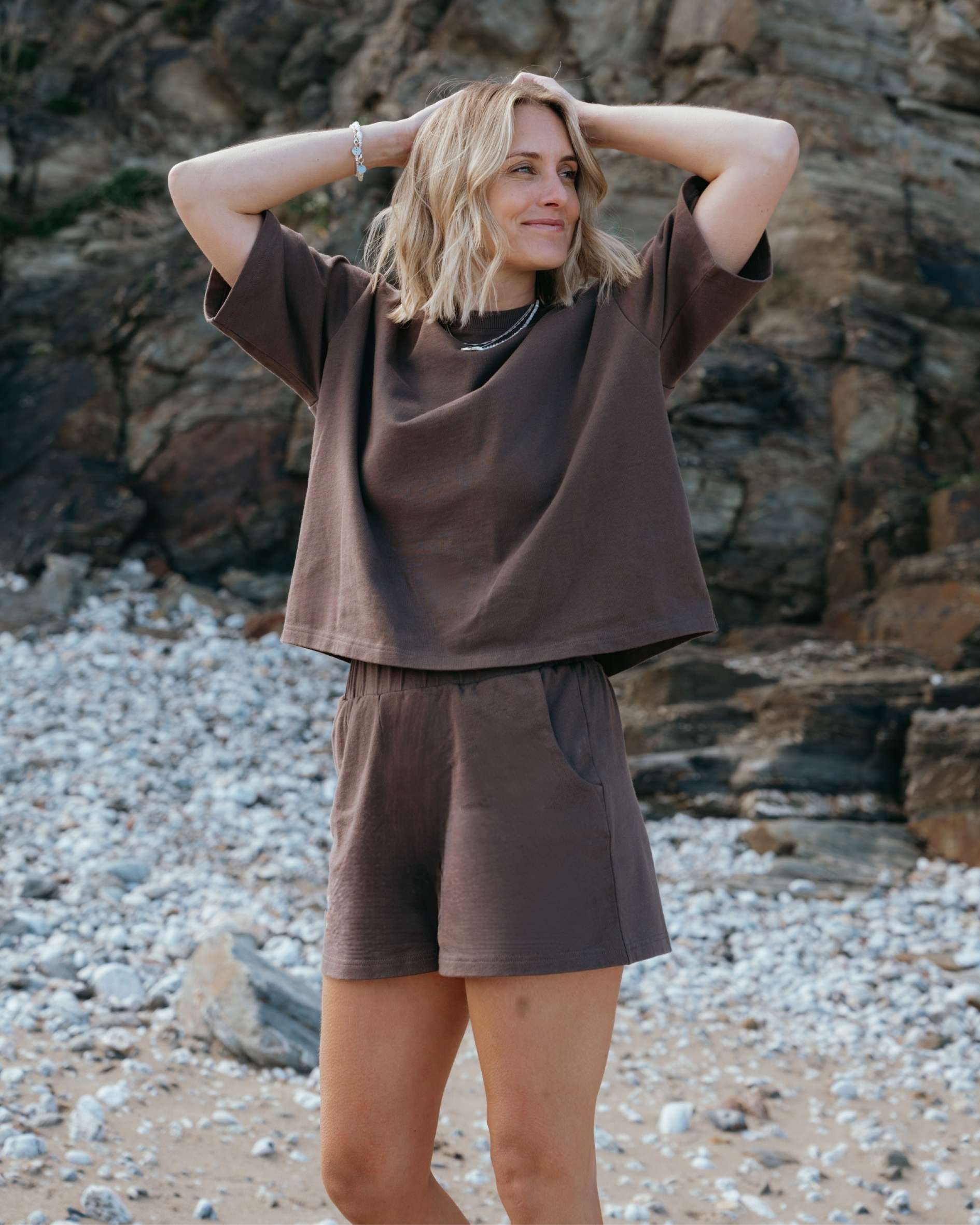 womens organic cotton mocha co-ord set