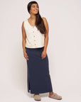 womens relaxed fit cotton ecru vest 