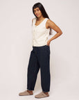 womens relaxed fit cotton off white vest 