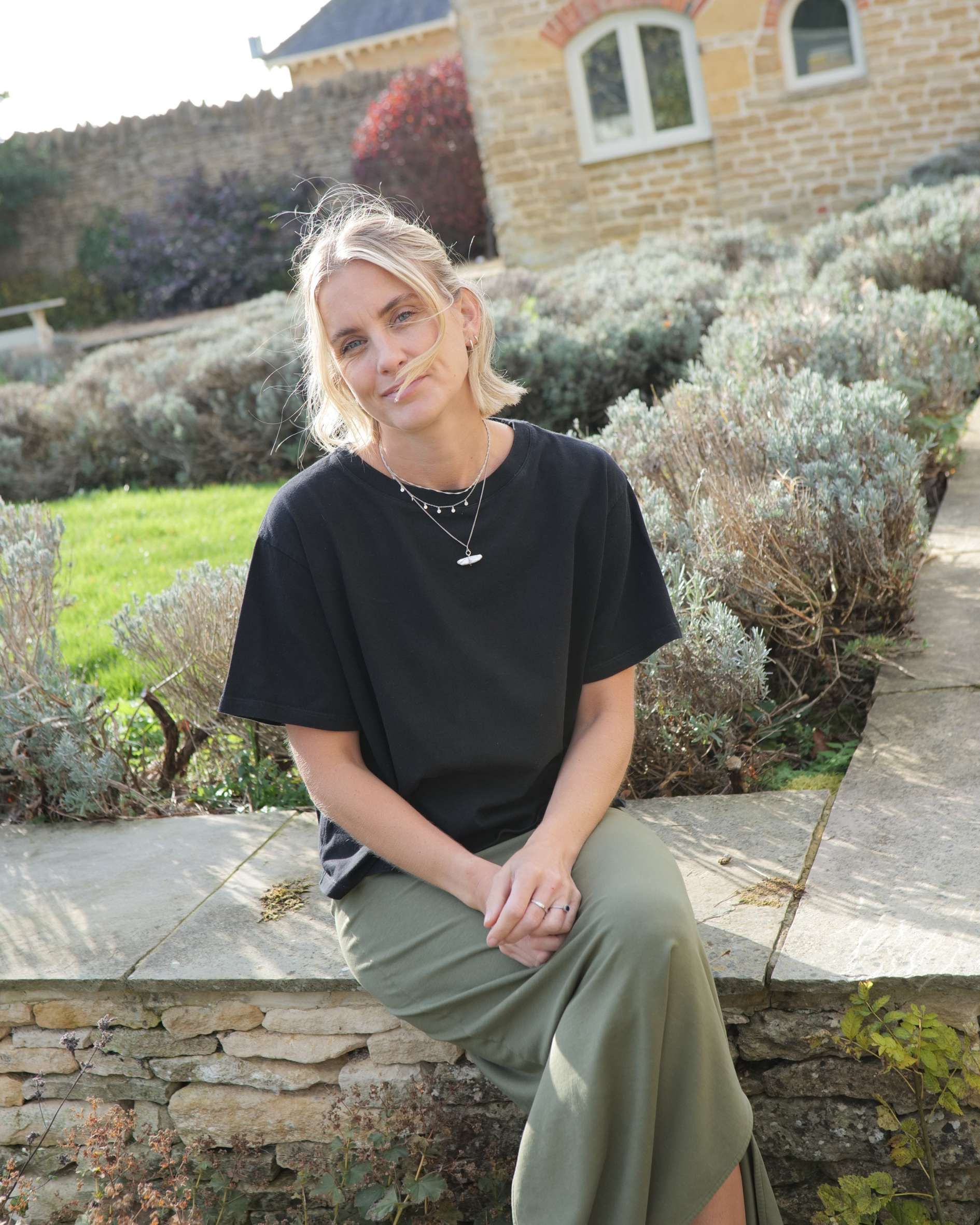 Claire Organic Cotton Dark Olive Skirt